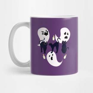 Spooky Scene of Ghots, Black Cats and Candles Mug